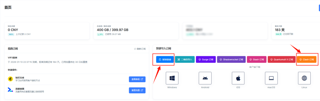 机场订阅复制按钮