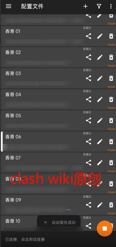 v2rayNG连接成功状态