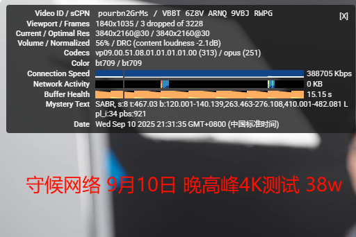 守候网络晚高峰油管测速 2