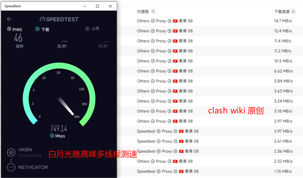 白月光晚高峰多线程测速